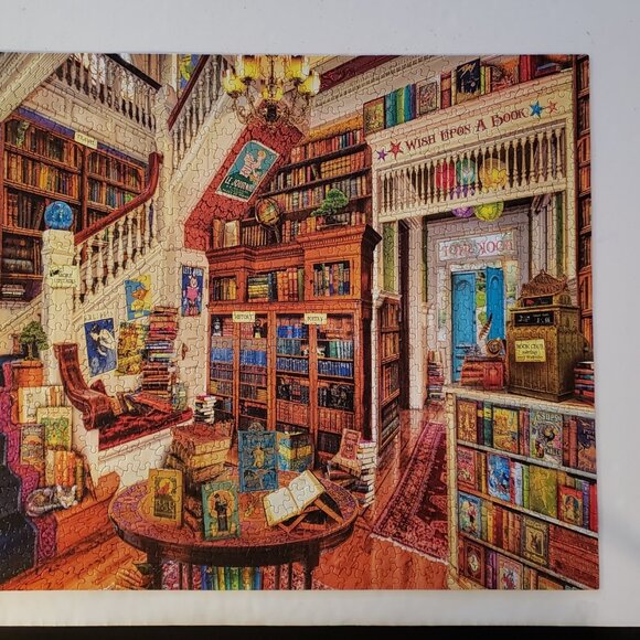 Puzzle White Mountain 1000pc Readers Paradise 24x30 Library Book Shop Gifts USED - Picture 3 of 4